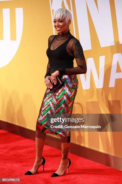 Recording artist Monica attends the 2017 NBA Awards at Basketball City - Pier 36 - South Street on June 26, 2017 in New York City.