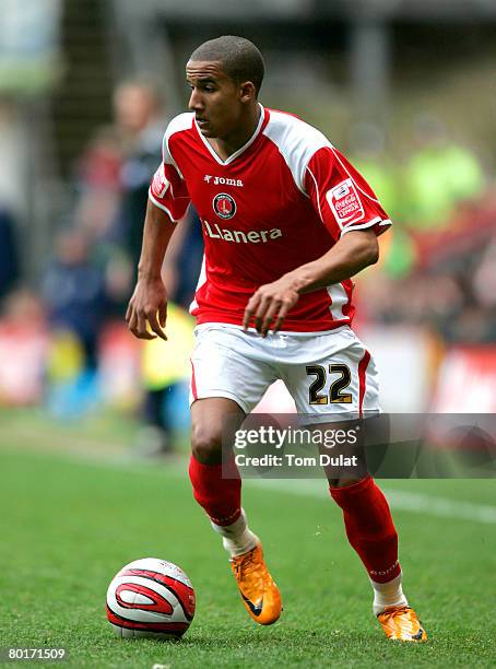 Scott Sinclair of Charlton Athletic in action during the Coca Cola Championship match between Charlton Athletic v Preston North End at The Valley on...