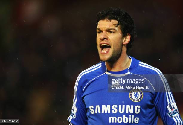 Michael Ballack of Chelsea appeals during the FA Cup sponsored by E.ON 6th Round match between Barnsley and Chelsea at Oakwell on March 8, 2008 in...