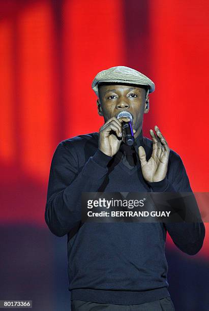 French hip hop singer MC Solaar performs during the 23rd Victoires de la Musique annual ceremony, France's top music award, on March 8, 2008 in...
