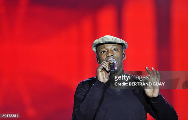French hip hop singer MC Solaar performs during the 23rd Victoires de la Musique annual ceremony, France's top music award, on March 8, 2008 in...