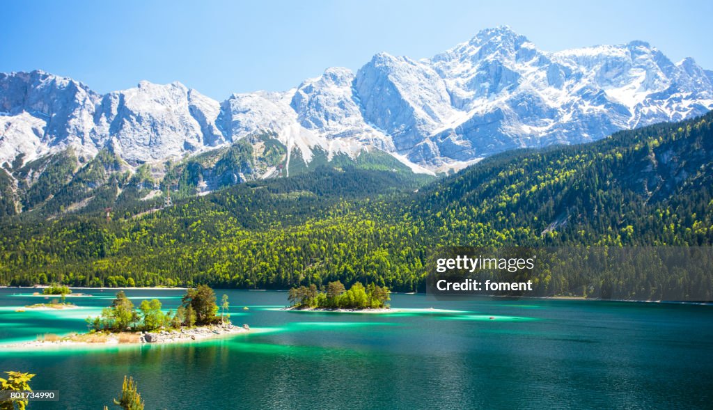 Eibsee lake in Bavarian Alps