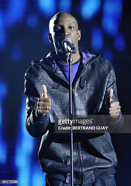French hip hop singer Abd Al Malik performs during the 23rd Victoires de la Musique annual ceremony, France's top music award, on March 8, 2008 in...