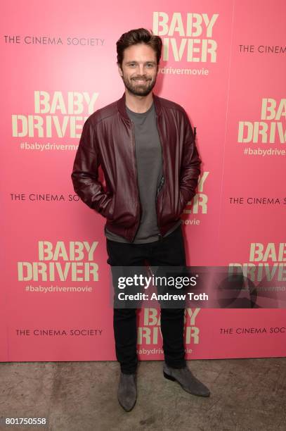 Sebastian Stan attends a screening of "Baby Driver" hosted by TriStar Pictures and The Cinema Society at The Metrograph on June 26, 2017 in New York...