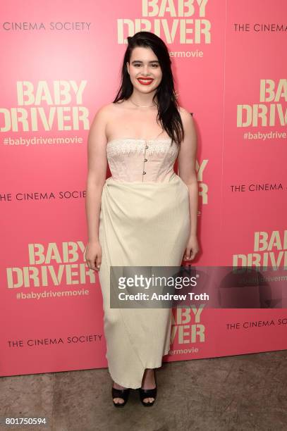 Barbie Ferreira attends a screening of "Baby Driver" hosted by TriStar Pictures and The Cinema Society at The Metrograph on June 26, 2017 in New York...