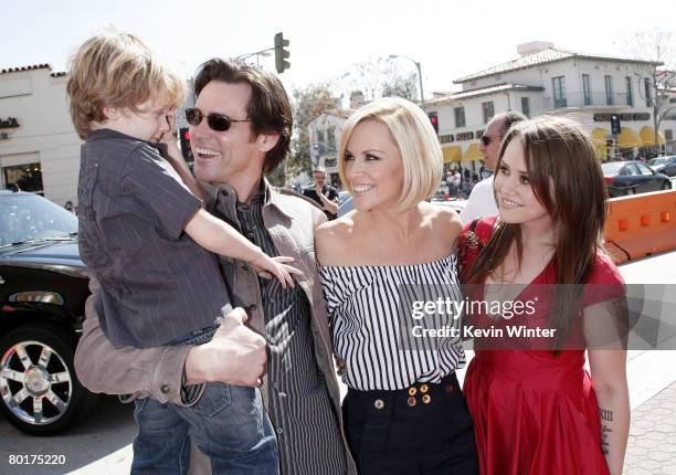 Evan Asher, son of Jenny, actors Jim Carrey, Jenny McCarthy and Jim's daughter Jane Carrey arrive at the world premiere of 20th Century Fox's "Horton...