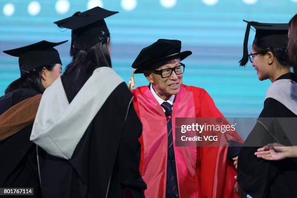 Chinese entrepreneur Li Ka-shing attends the graduation ceremony of Shantou University on June 27, 2017 in Shantou, Guangdong Province of China. As...