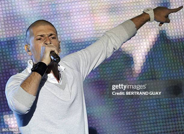 French hip hop band Iam leaders Akhenaton performs during the 23rd Victoires de la Musique annual ceremony, France's top music award, on March 8,...