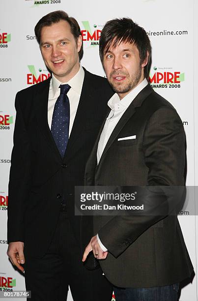Paddy Constantine and guest arrives at the Sony Ericsson Empire Film Awards at the Grosvenor House Hotel on March 9, 2008 in London England.
