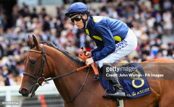 Ertiyad ridden by jockey Pat Cosgrove competes in the Albany Stakes