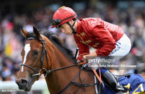 Natural ridden by jockey Oisin Murphy competes in the Albany Stakes