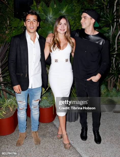 Manolo Gonzalez-Ripoll Vergara, Claudia Vergara and Johann Vera attend the Raze Launch Party at Smogshoppe on June 26, 2017 in Los Angeles,...