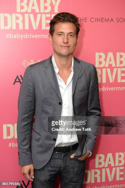 Peter Cincotti attends a screening of "Baby Driver" hosted by TriStar Pictures and The Cinema Society at The Metrograph on June 26, 2017 in New York...