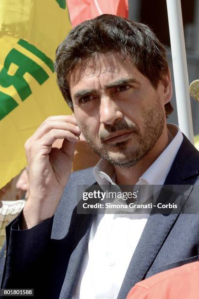 Nicola Fratoianni of Sinistra Italiana during the Protest in Rome in front of the Pantheon against CETA, on June 27, 2017 in Rome, Italy. The...