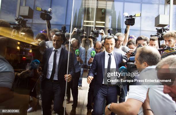 The agent of Portuguese soccer players, Jorge Mendes, arrives to Pozuelo de Alarcon Court to declare by the alleged tax evasion of 5.6 million euros...