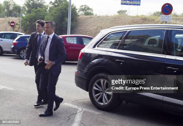 The agent of Portuguese soccer players, Jorge Mendes arrives to Pozuelo de Alarcon Court to declare by the alleged tax evasion of 5.6 million euros...