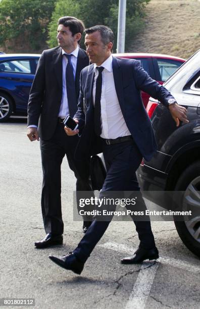 The agent of Portuguese soccer players, Jorge Mendes arrives to Pozuelo de Alarcon Court to declare by the alleged tax evasion of 5.6 million euros...