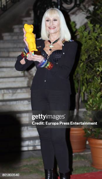 Raffaella Carra receives the World Pride Award 2017 at the Italian Embassy on June 26, 2017 in Madrid, Spain.