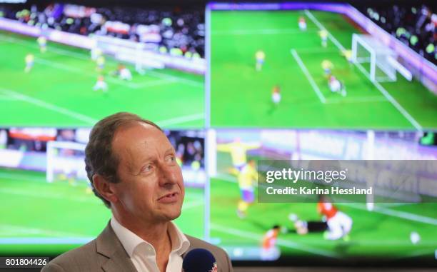 Hellmut Krug during the DFB Video Referee Media Workshop at Red Bull Arena on June 27, 2017 in Leipzig, Germany.