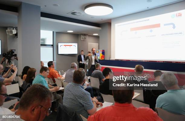 Overview during the DFB Video Referee Media Workshop at Red Bull Arena on June 27, 2017 in Leipzig, Germany.