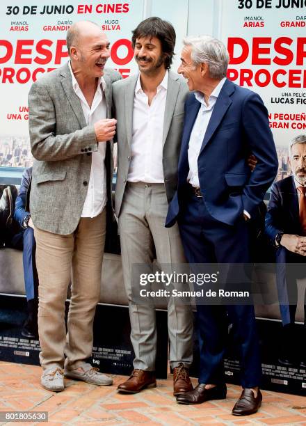 Dario Grandinetti, Hugo Silva, Lucas Figueroa and Imanol Arias Attend 'Despido Procedente' Madrid Photocall on June 27, 2017 in Madrid, Spain.