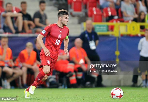Michal Travnik during the UEFA European Under-21 match between Czech Republic and Denmark at Arena Tychy on June 24, 2017 in Tychy, Poland.