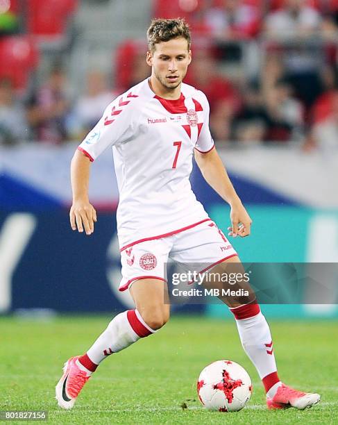 Andrew Hjulsager during the UEFA European Under-21 match between Czech Republic and Denmark at Arena Tychy on June 24, 2017 in Tychy, Poland.