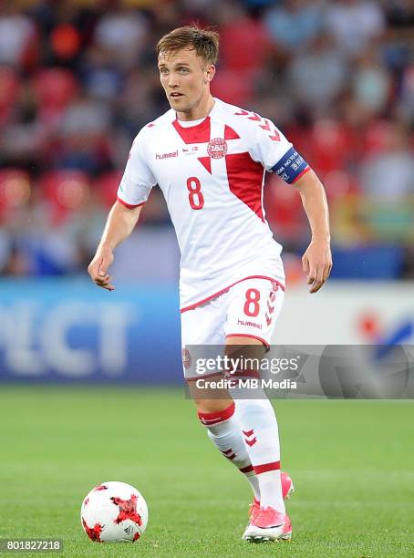 Lasse Vigen Christensen during the UEFA European Under-21 match between Czech Republic and Denmark at Arena Tychy on June 24, 2017 in Tychy, Poland.