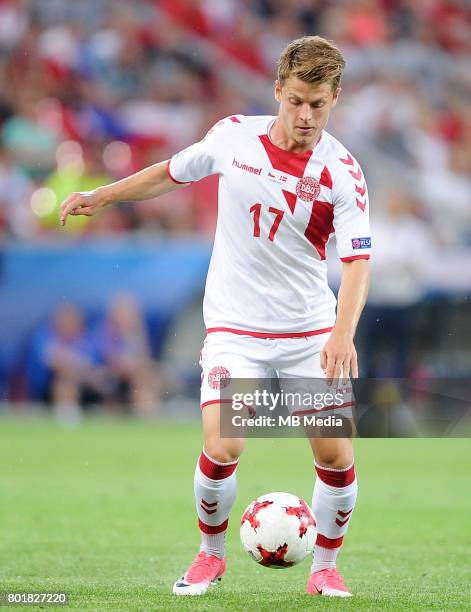 Mathias Jensen during the UEFA European Under-21 match between Czech Republic and Denmark at Arena Tychy on June 24, 2017 in Tychy, Poland.