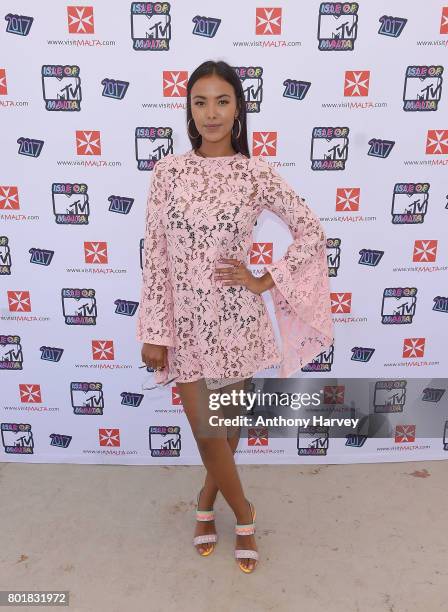 Maya Jama attends the press conference ahead of the annual Isle of MTV Malta event at Radisson Blu Hotel on June 27, 2017 in St Julian's, Malta.