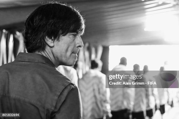 Head coach Joachim Loew of Germany looks on in the tunnel prior to the FIFA Confederations Cup Russia 2017 Group B match between Germany and Cameroon...