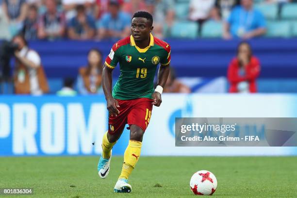 Collins Fai of Cameroon controles the ball during the FIFA Confederations Cup Russia 2017 Group B match between Germany and Cameroon at Fisht Olympic...