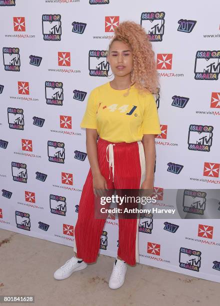 Raye attends the press conference ahead of the annual Isle of MTV Malta event at Radisson Blu Hotel on June 27, 2017 in St Julian's, Malta.