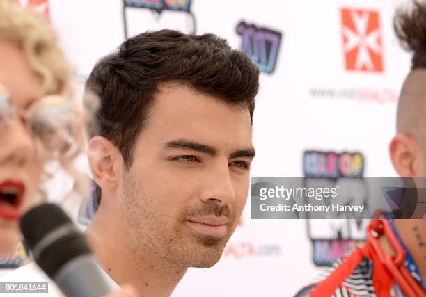 Joe Jonas of DNCE attends the press conference ahead of the annual Isle of MTV Malta event at Radisson Blu Hotel on June 27, 2017 in St Julian's,...
