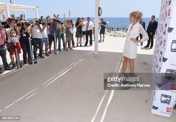 Becca Dudley attends the press conference ahead of the annual Isle of MTV Malta event at Radisson Blu Hotel on June 27, 2017 in St Julian's, Malta.