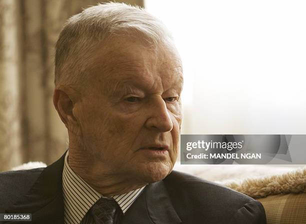 Former US national security advisor Zbigniew Brzezinski waits for the arrival of Polish Prime Minister Donald Tusk for a meeting on March 10, 2008 at...