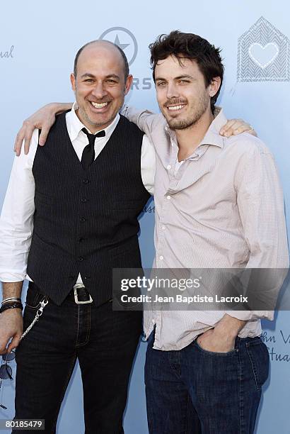 John Varvatos and Casey Affleck arrive to the John Varvatos 6th Annual Stuart House Benefit at the John Varvatos store on March 9, 2008 in West...