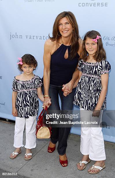 Julie Moran and children arrive to the John Varvatos 6th Annual Stuart House Benefit at the John Varvatos store on March 9, 2008 in West Hollywood,...
