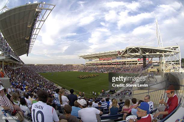 General view from the corner of Toyota Park in Bridgeview, Illinois during the 2006 Sierra Mist MLS All-Star game between the MLS All-Stars and...