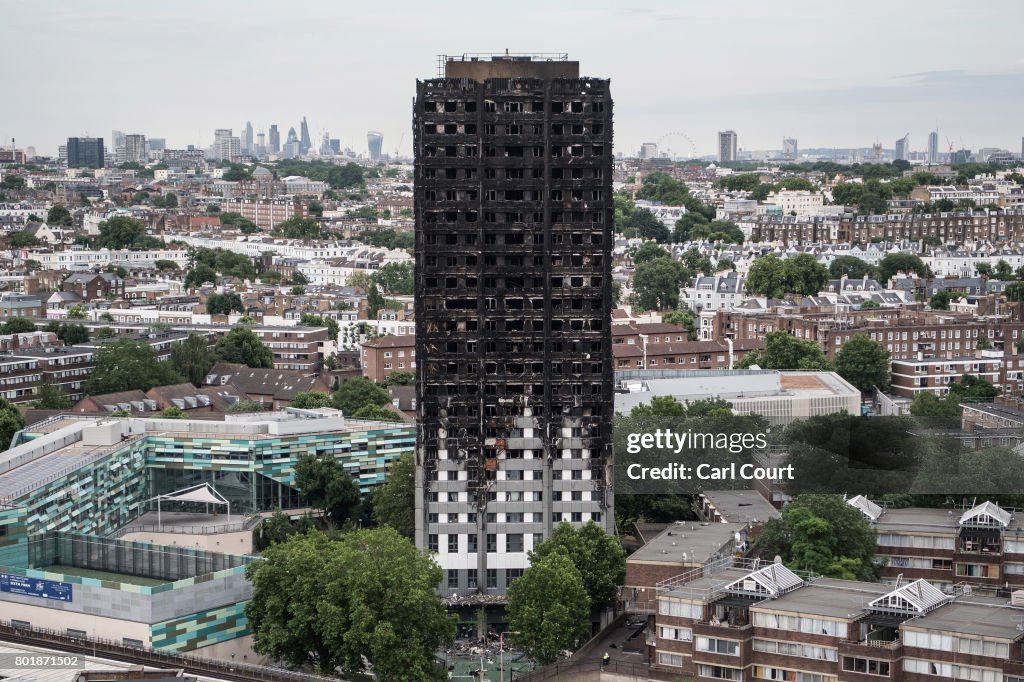 Views Of The Remains Of The Grenfell Tower Block