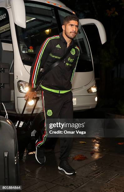 Jair Pereira of Mexico walks during Mexico's National Team arrival at The St. Regis Hotel on June 26, 2017 in Houston, Texas.