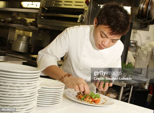 "Top Chef" winner Hung Huynh begins his stint as executive chef at Solo in the Sony building on March 10, 2008 in New York City.