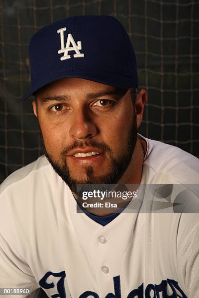 Esteban Loaiza of the Los Angeles Dodgers poses during Photo Day on February 24, 2008 at Holman Stadium in Vero Beach, Florida.