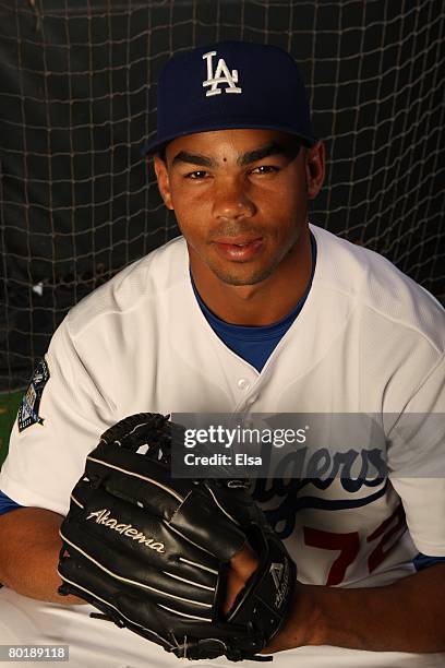 Ramon Troncoso of the Los Angeles Dodgers poses during Photo Day on February 24, 2008 at Holman Stadium in Vero Beach, Florida.