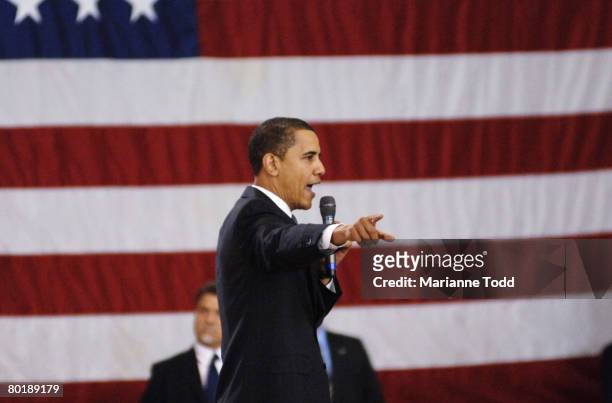 Democratic presidential hopeful Sen. Barack Obama speaks to a group gathered at Mississippi University for Women on March 10 in Columbus,...