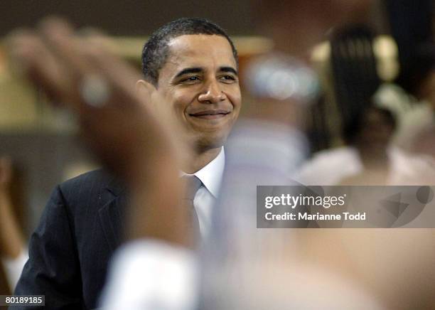 Democratic presidential hopeful Sen. Barack Obama speaks to a group gathered at Mississippi University for Women on March 10 in Columbus,...