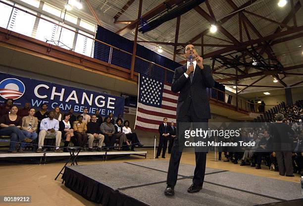Democratic presidential hopeful Sen. Barack Obama speaks to a group gathered at Mississippi University for Women on March 10 in Columbus,...