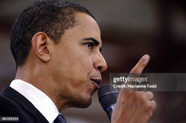 Democratic presidential hopeful Sen. Barack Obama speaks to a group gathered at Mississippi University for Women on March 10 in Columbus,...