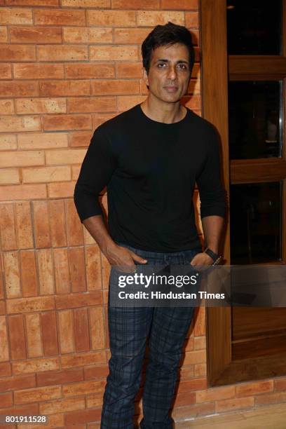 Bollywood actor Sonu Sood during the birthday party of actor Aftab Shivdasani at the Taj Lands End Hotel in Bandra on June 25, 2017 in Mumbai, India.