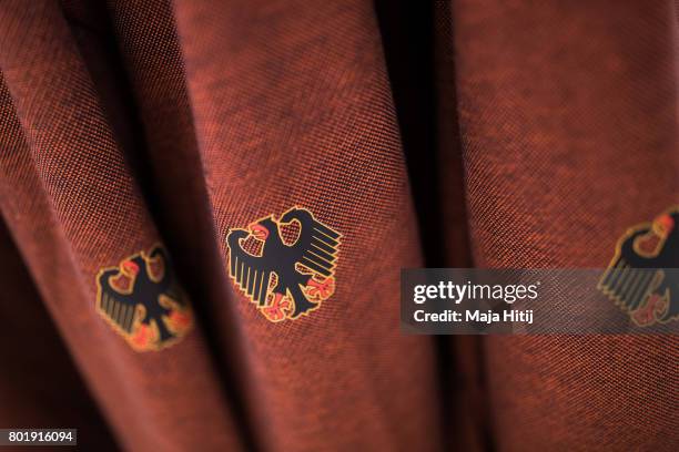 Hoodies are seen during German 2017 World Games Team Kitting Out on June 27, 2017 in Frankfurt am Main, Germany.